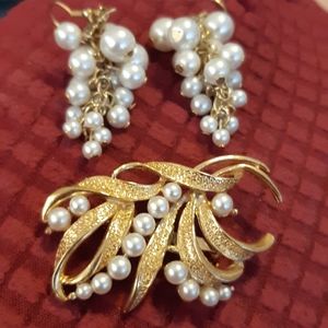 Fashion earrings and Brooche set